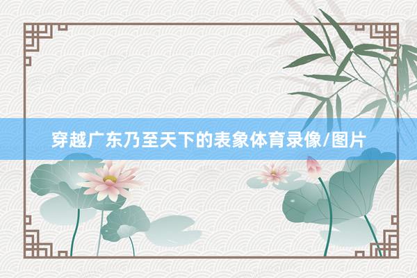 穿越广东乃至天下的表象体育录像/图片