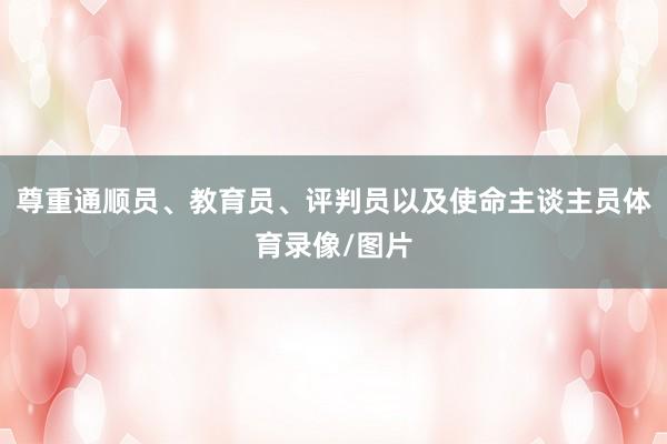 尊重通顺员、教育员、评判员以及使命主谈主员体育录像/图片